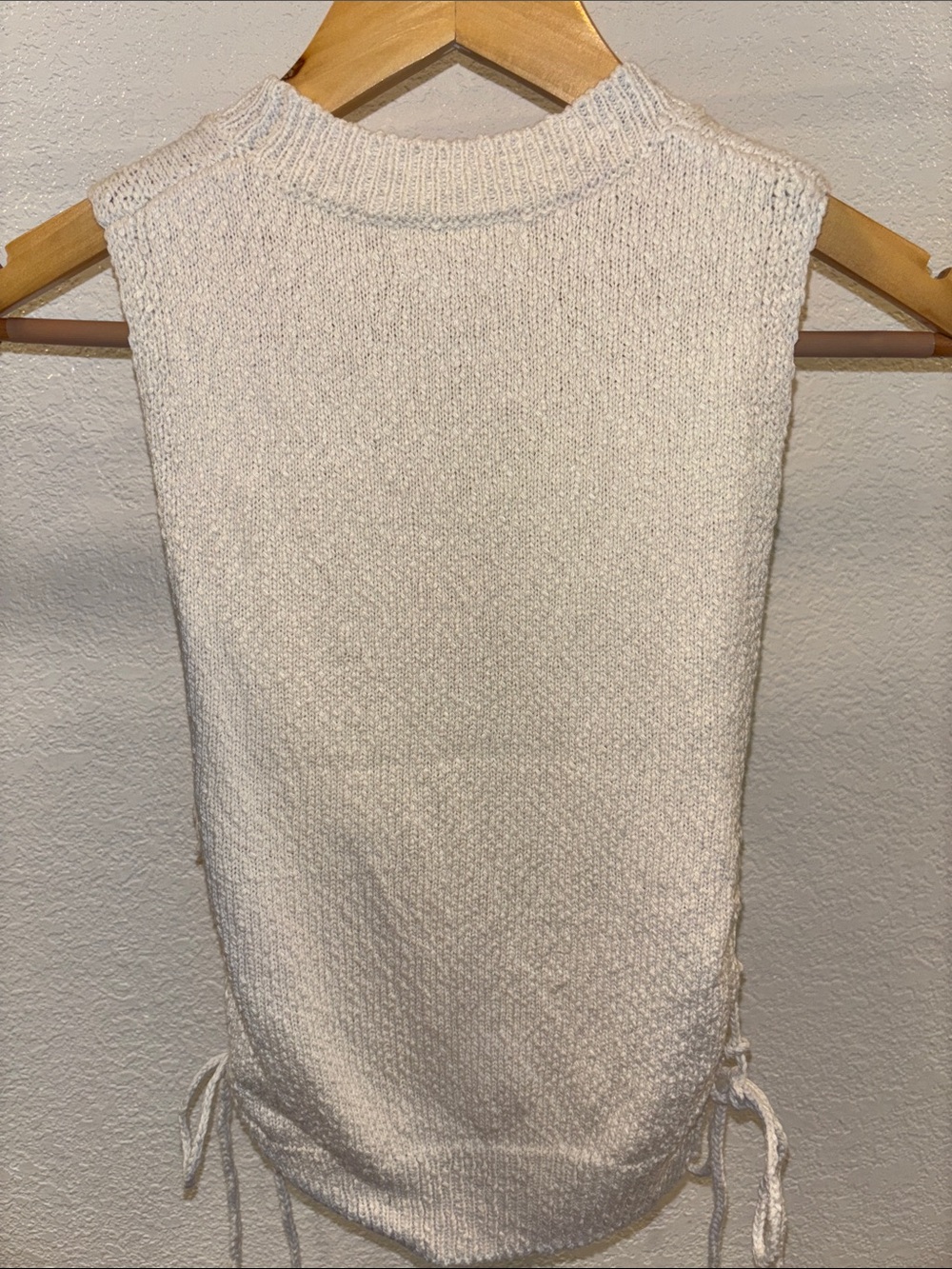 Urban Outfitters Cream Sleeveless Knit Tank with Side Ties - Picture 7 of 7
